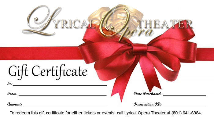 Lyrical Opera Theater Gift Certificates