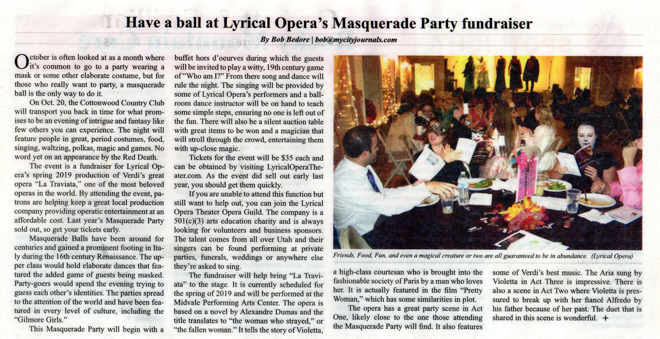 Masquerade Party 2018 | City Journal article